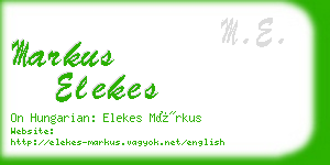 markus elekes business card